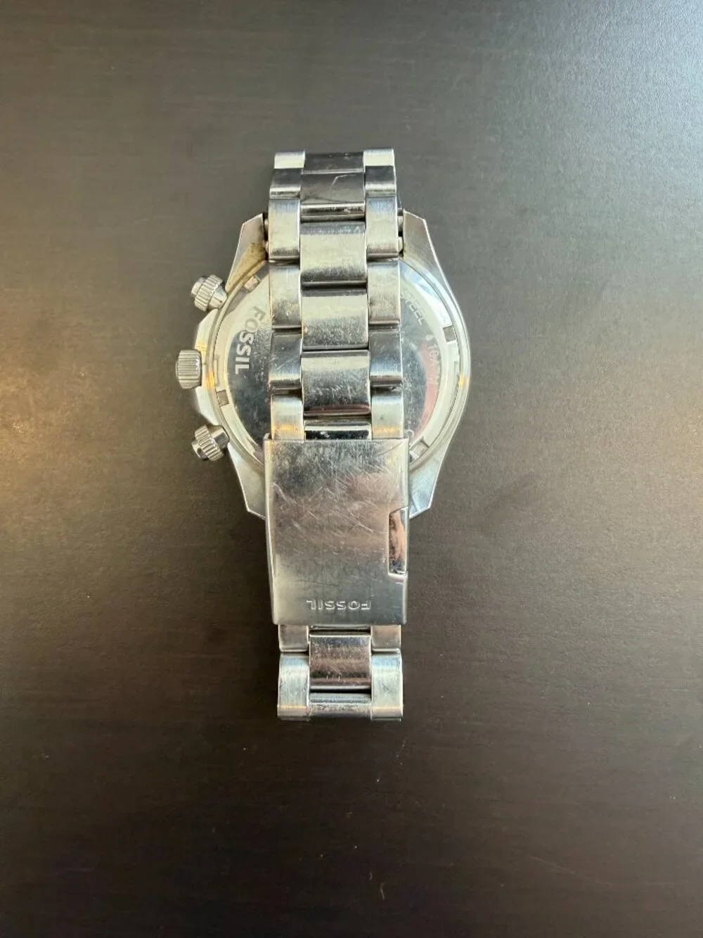Fossil Chronograph Watch With Blue Face